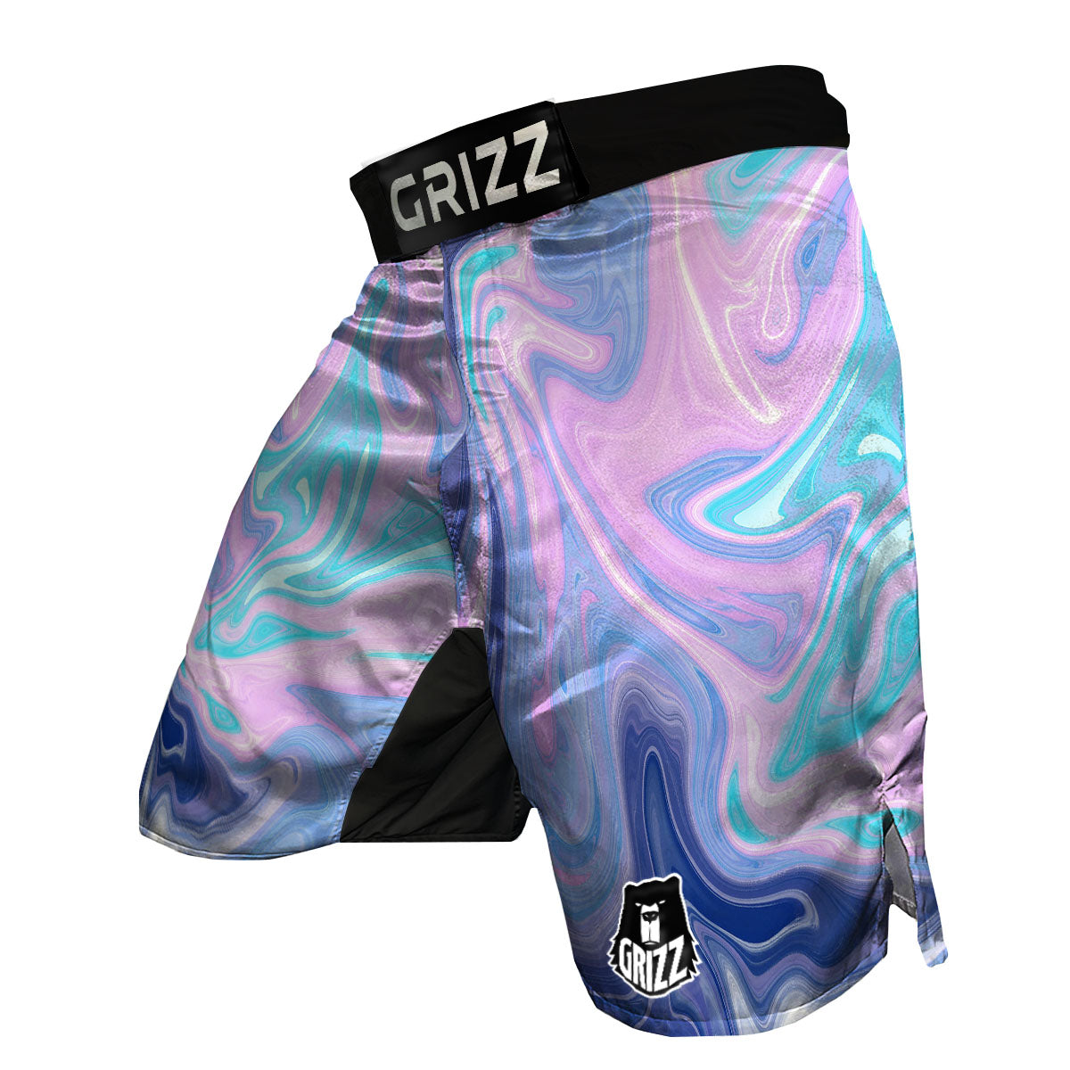 Acid Melt Blue And Pink Print MMA Shorts-grizzshop