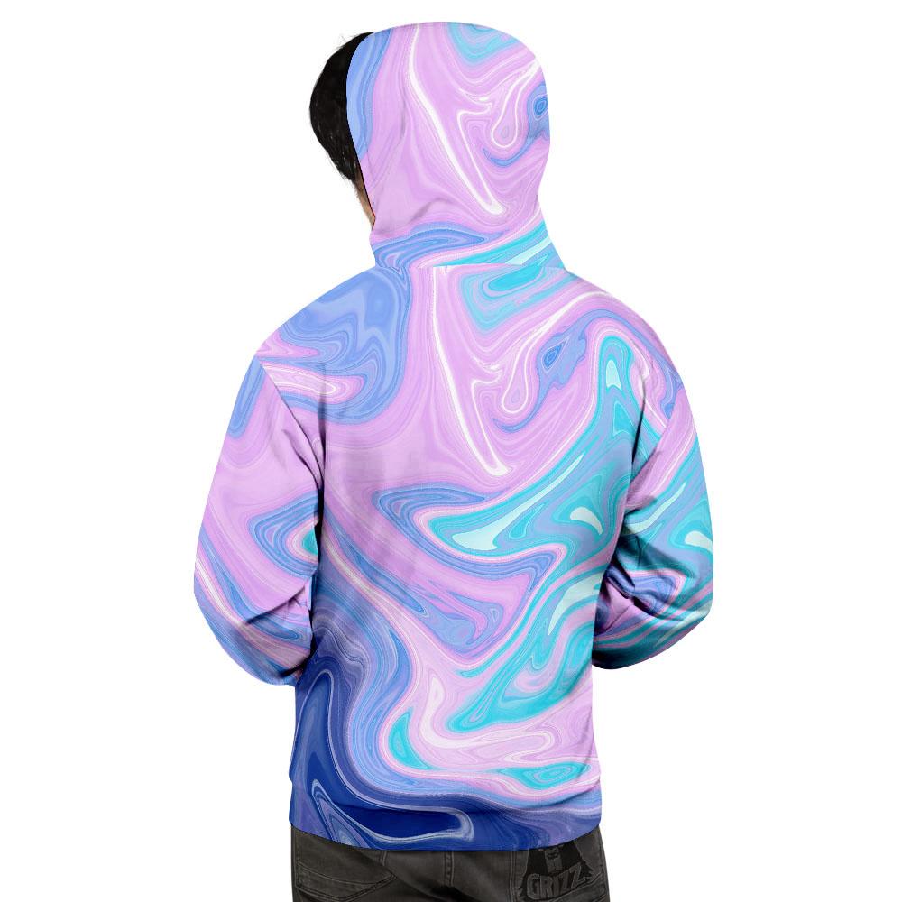 Acid Melt Blue And Pink Print Men's Hoodie-grizzshop