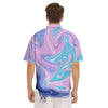 Acid Melt Blue And Pink Print Men's Short Sleeve Shirts-grizzshop