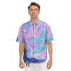 Acid Melt Blue And Pink Print Men's Short Sleeve Shirts-grizzshop