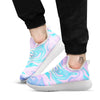 Acid Melt Blue And Pink Print White Athletic Shoes-grizzshop