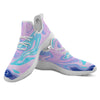 Acid Melt Blue And Pink Print White Athletic Shoes-grizzshop