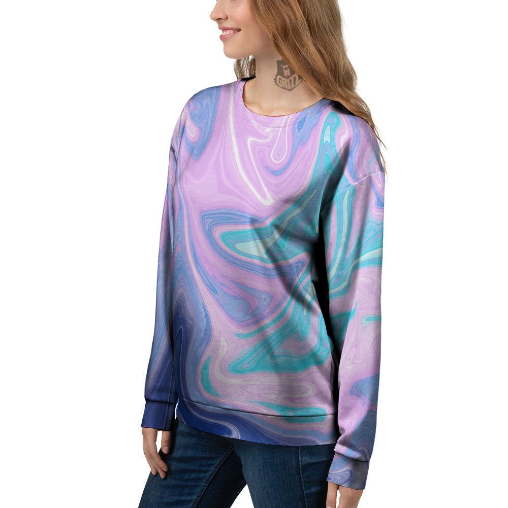 Acid Melt Blue And Pink Print Women's Sweatshirt-grizzshop