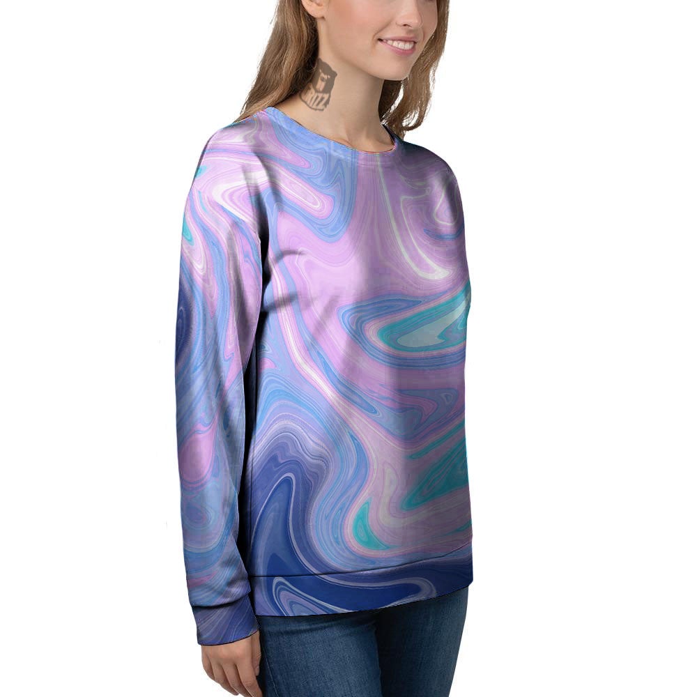 Acid Melt Blue And Pink Print Women's Sweatshirt-grizzshop