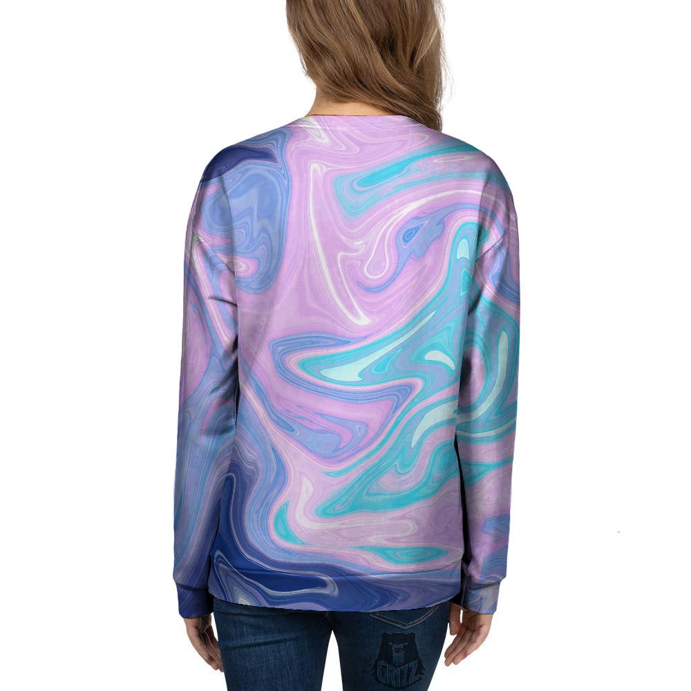 Acid Melt Blue And Pink Print Women's Sweatshirt-grizzshop