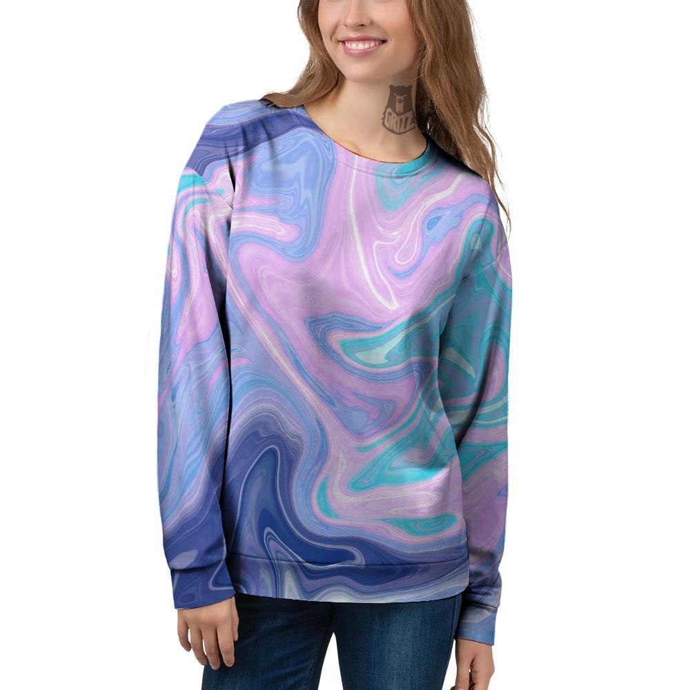 Acid Melt Blue And Pink Print Women's Sweatshirt-grizzshop