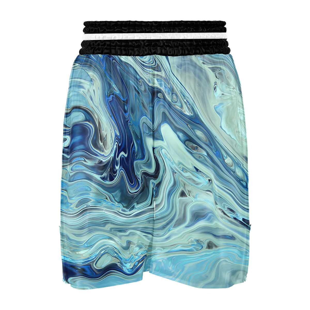 Acid Melt Blue Ocean Print Boxing Shorts-grizzshop