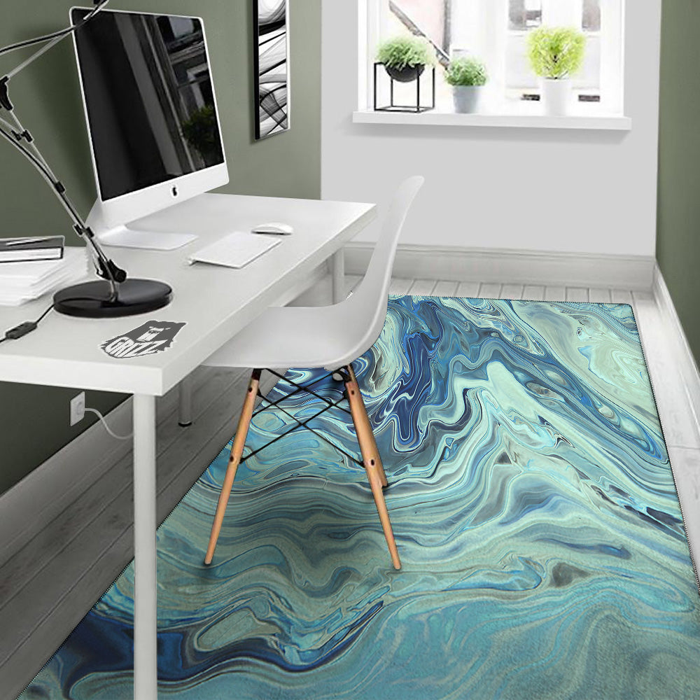 Acid Melt Blue Ocean Print Floor Mat-grizzshop