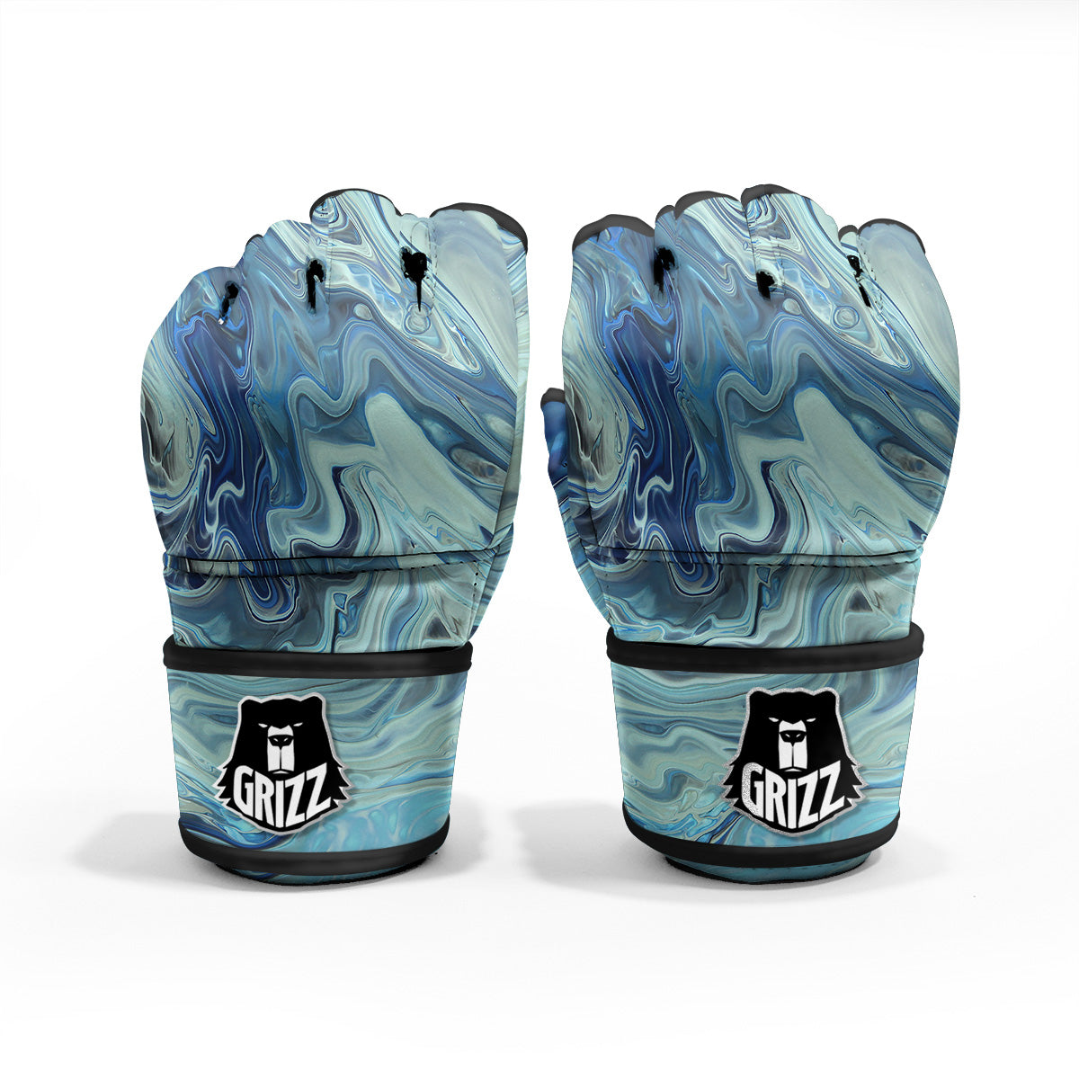 Acid Melt Blue Ocean Print MMA Gloves-grizzshop