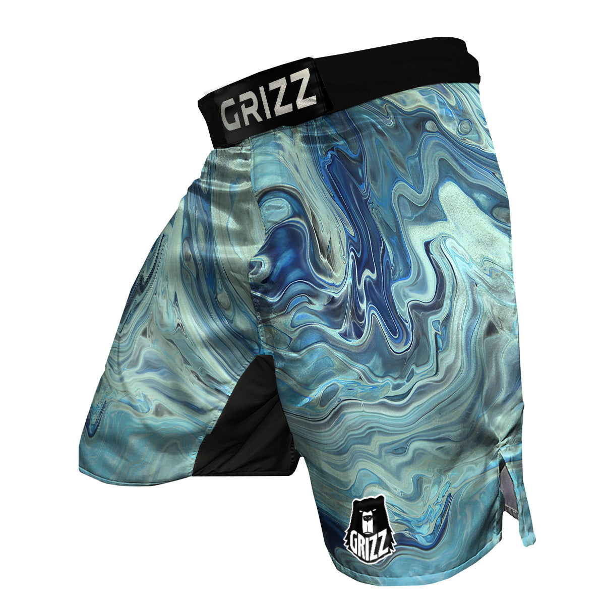 Acid Melt Blue Ocean Print MMA Shorts-grizzshop