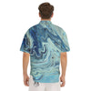 Acid Melt Blue Ocean Print Men's Short Sleeve Shirts-grizzshop