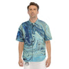 Acid Melt Blue Ocean Print Men's Short Sleeve Shirts-grizzshop