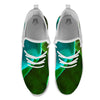 Acid Melt Green And Turquoise Print White Athletic Shoes-grizzshop