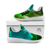 Acid Melt Green And Turquoise Print White Athletic Shoes-grizzshop