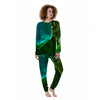 Acid Melt Green And Turquoise Print Women's Pajamas-grizzshop