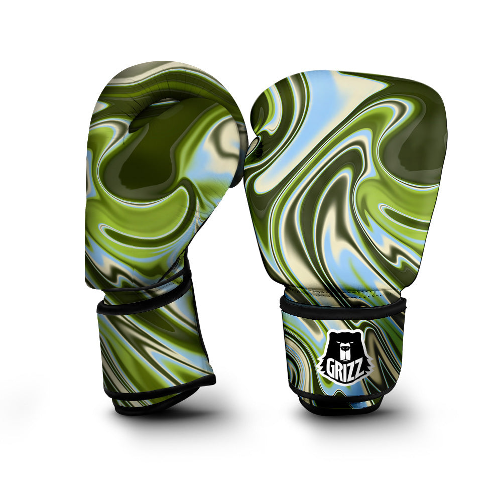 Acid Melt Green Print Boxing Gloves-grizzshop