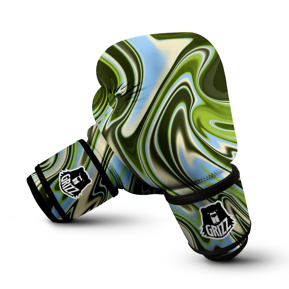 Acid Melt Green Print Boxing Gloves-grizzshop