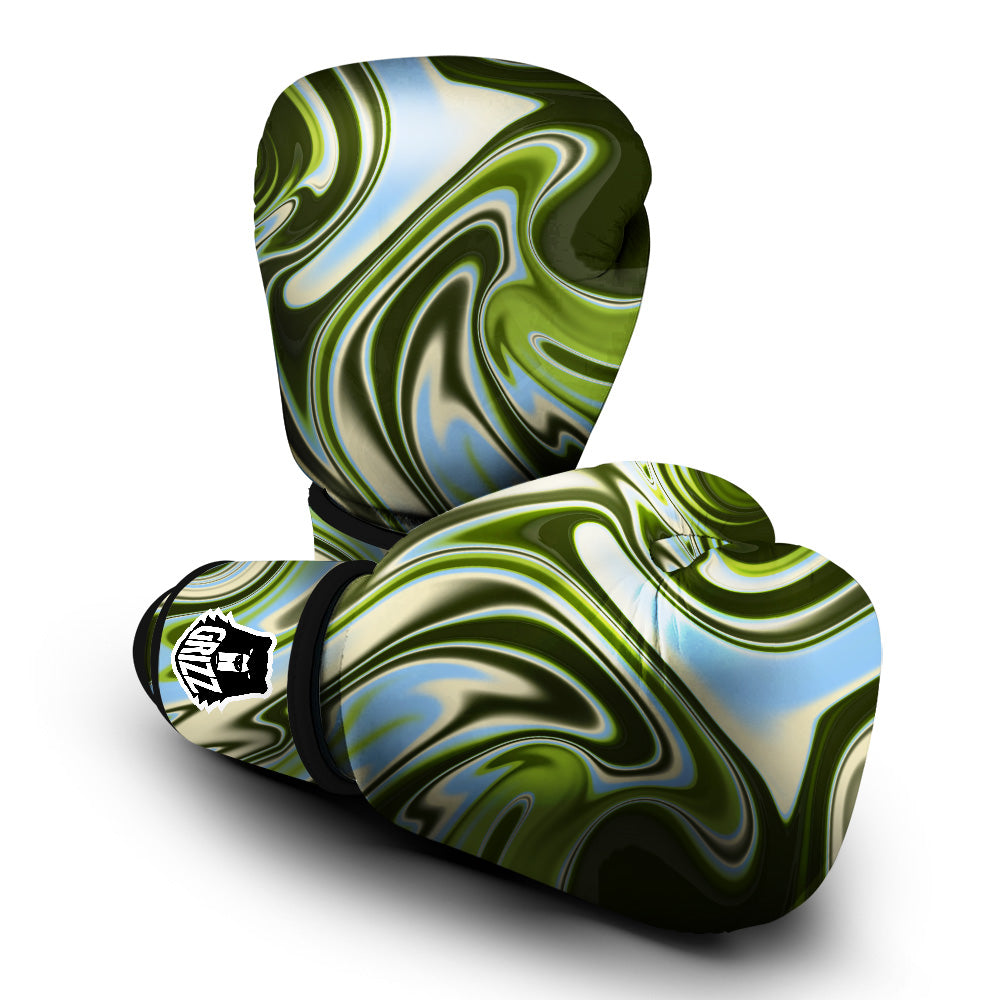 Acid Melt Green Print Boxing Gloves-grizzshop