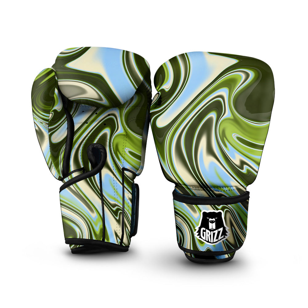 Acid Melt Green Print Boxing Gloves-grizzshop