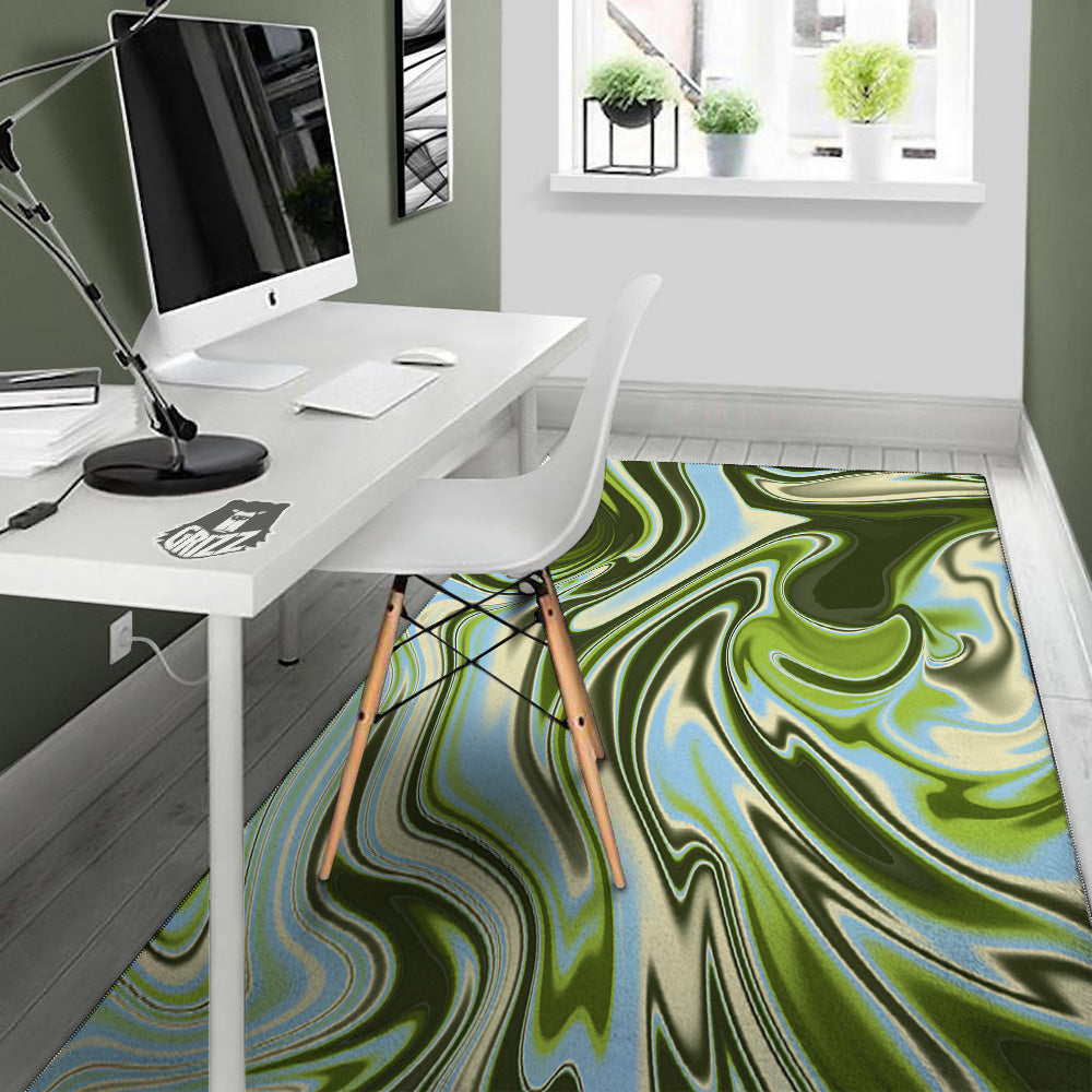 Acid Melt Green Print Floor Mat-grizzshop