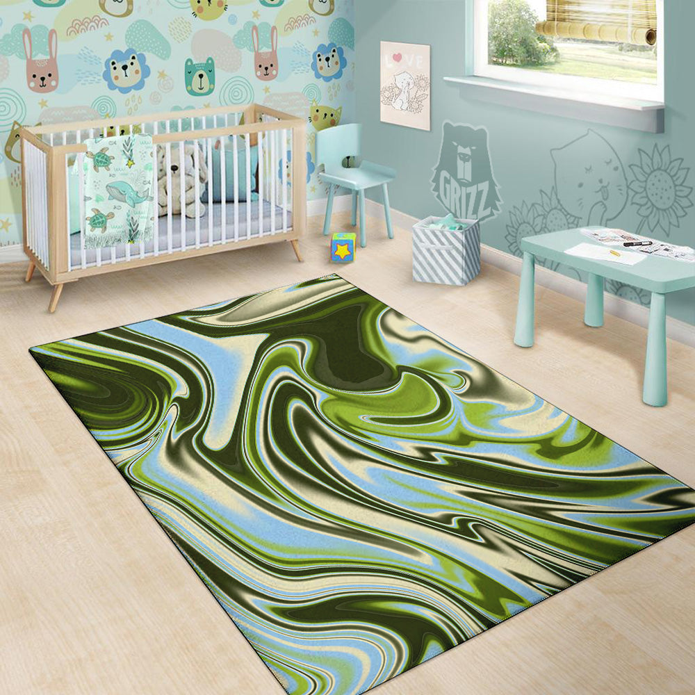 Acid Melt Green Print Floor Mat-grizzshop