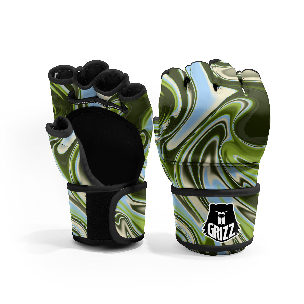 Acid Melt Green Print MMA Gloves-grizzshop