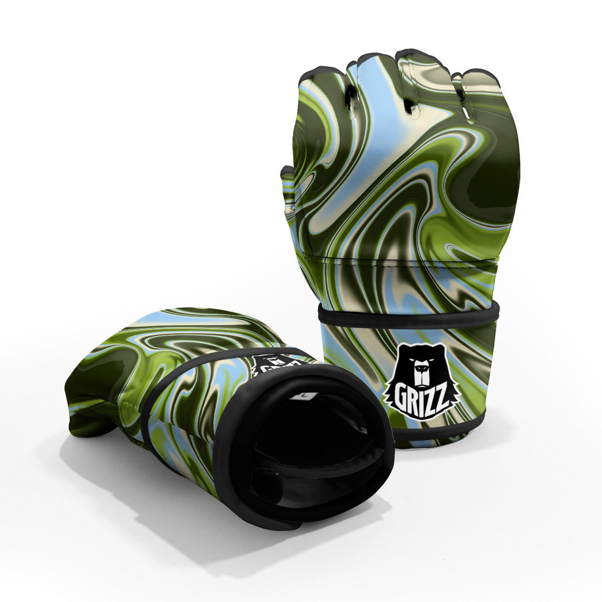 Acid Melt Green Print MMA Gloves-grizzshop