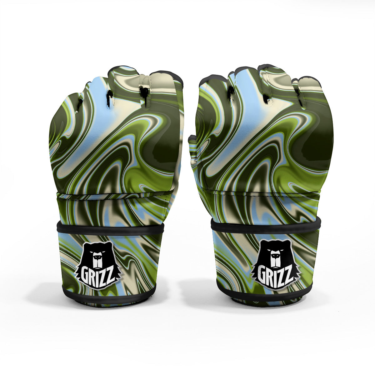 Acid Melt Green Print MMA Gloves-grizzshop
