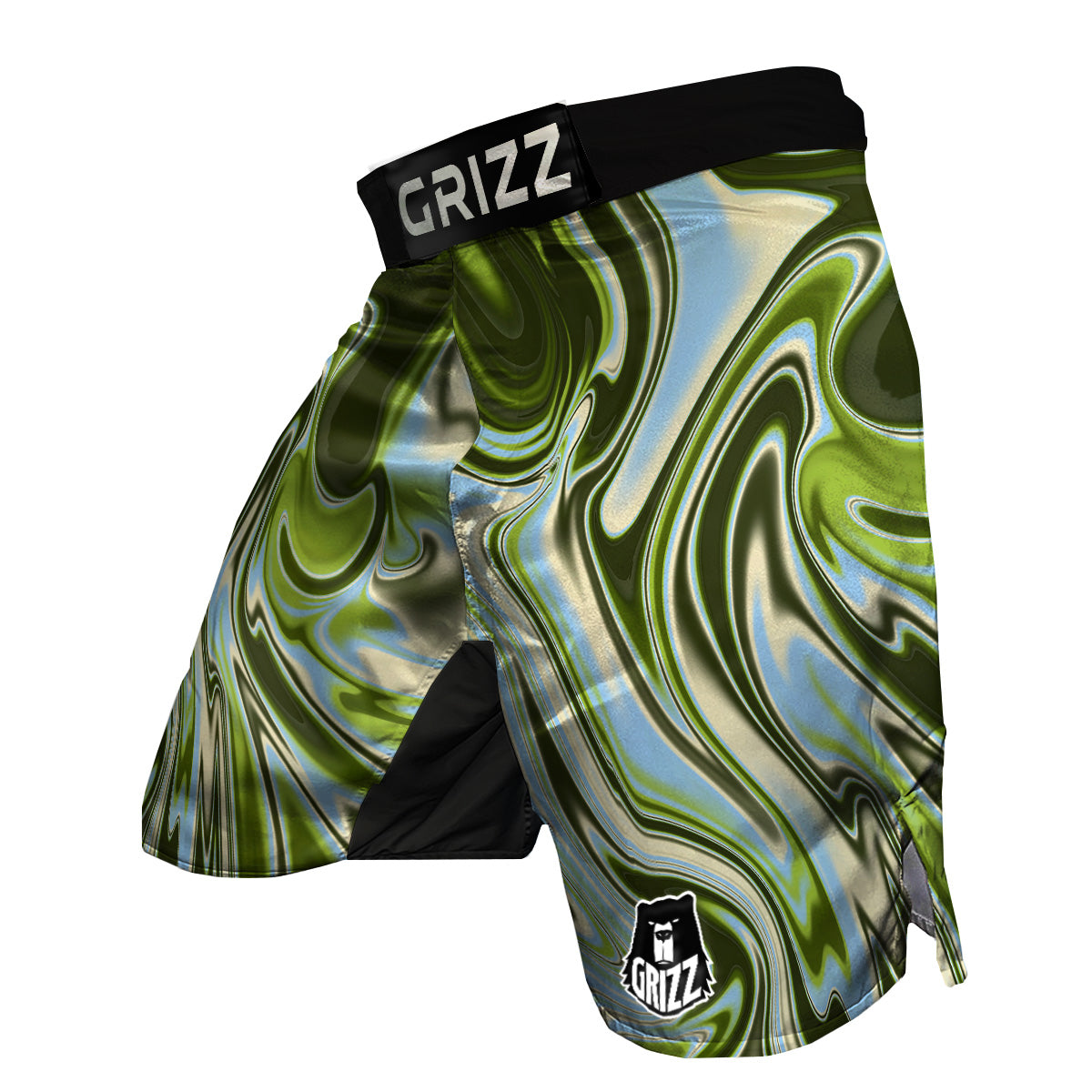 Acid Melt Green Print MMA Shorts-grizzshop