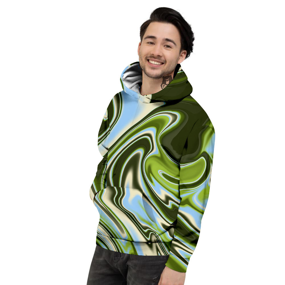 Acid Melt Green Print Men's Hoodie-grizzshop