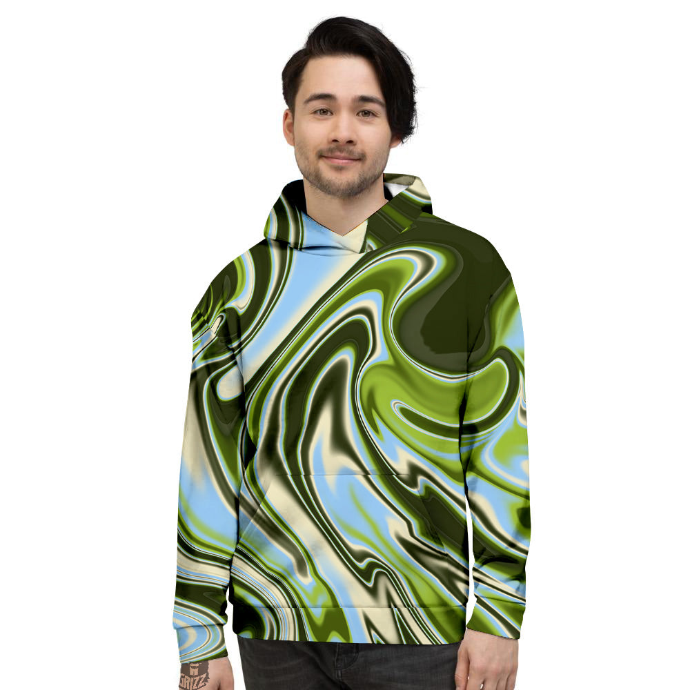 Acid Melt Green Print Men's Hoodie-grizzshop