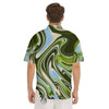 Acid Melt Green Print Men's Short Sleeve Shirts-grizzshop