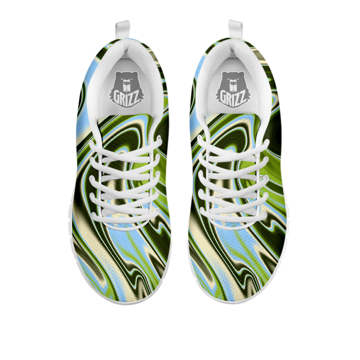 Acid Melt Green Print White Sneaker-grizzshop