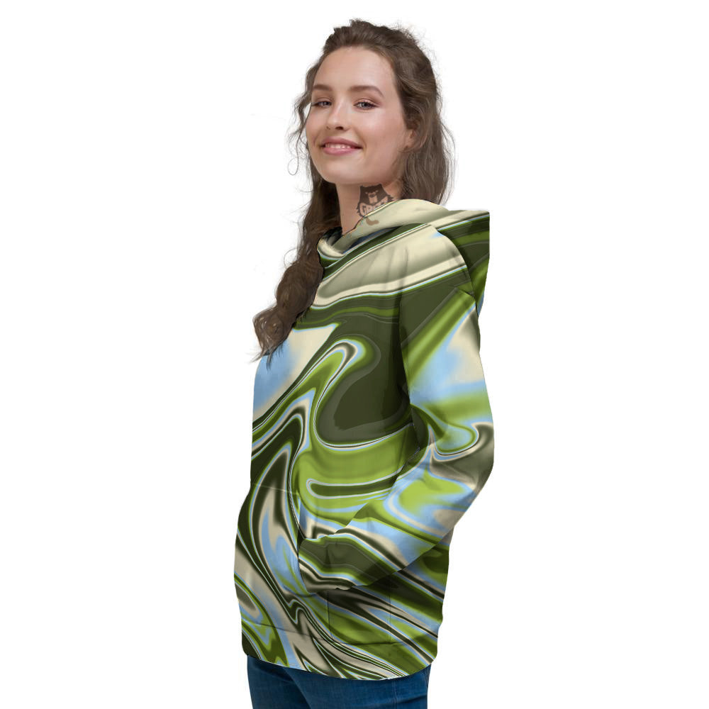 Acid Melt Green Print Women's Hoodie-grizzshop