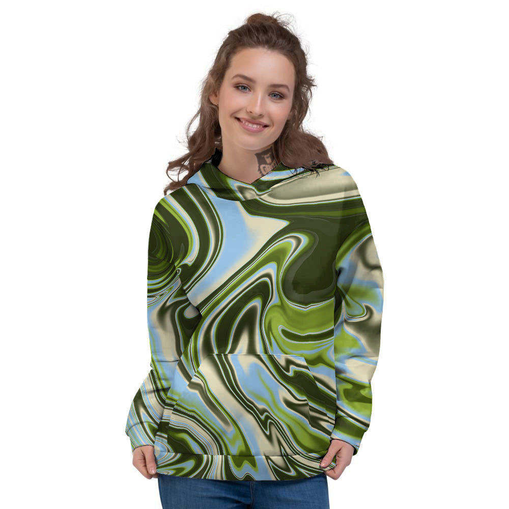 Acid Melt Green Print Women's Hoodie-grizzshop