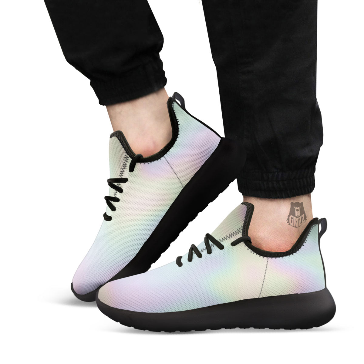 Acid Melt Pastel Print Black Athletic Shoes-grizzshop
