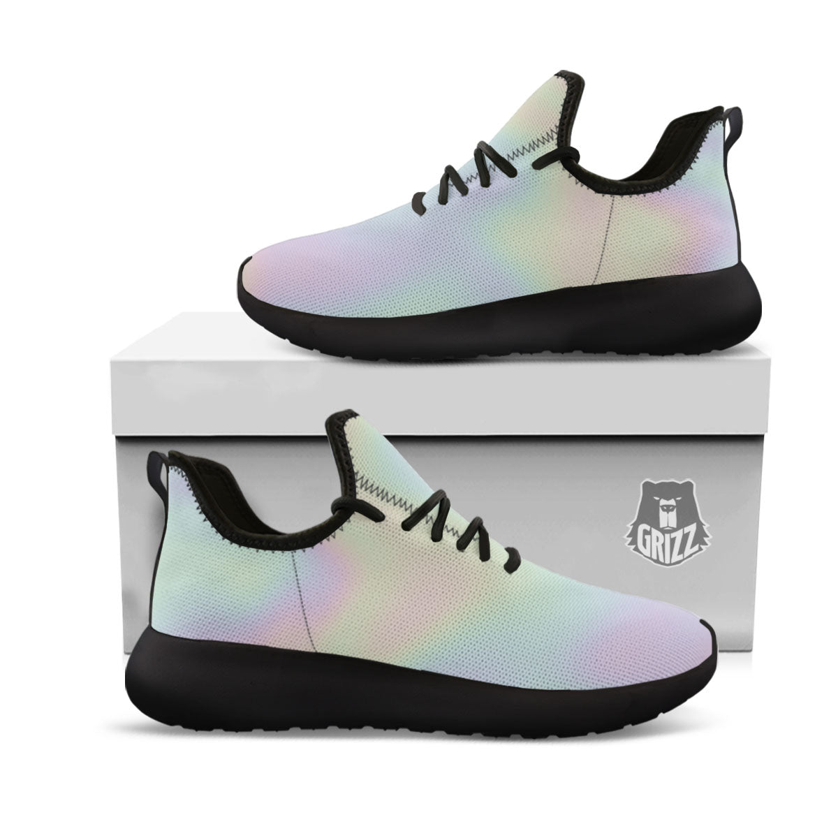 Acid Melt Pastel Print Black Athletic Shoes-grizzshop