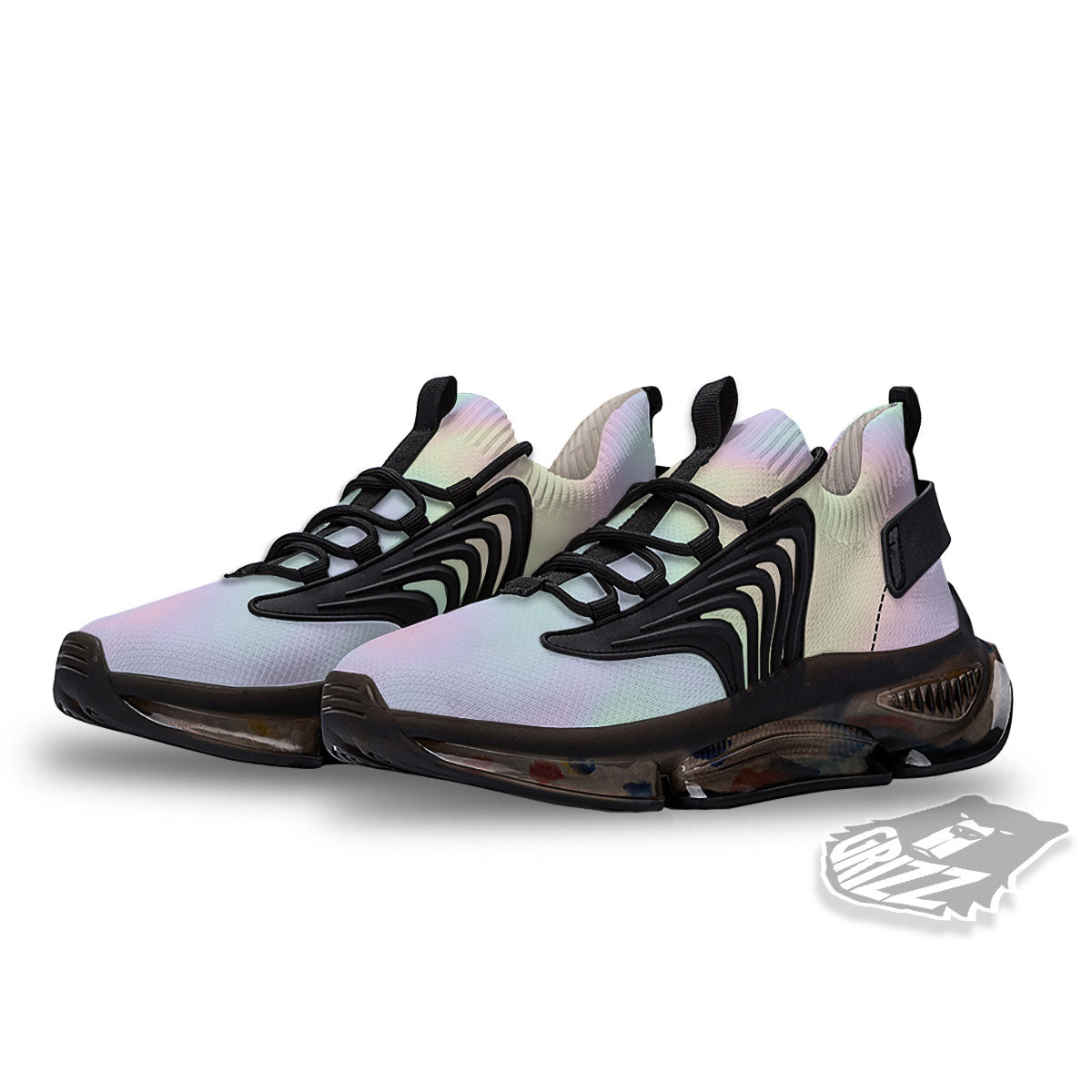 Acid Melt Pastel Print Black Gym Shoes-grizzshop
