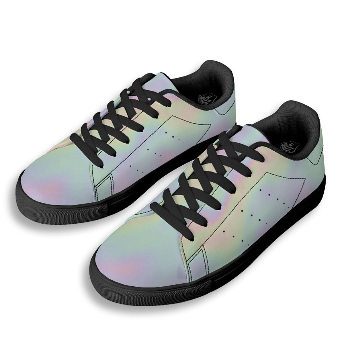 Acid Melt Pastel Print Black Low Top Sneakers-grizzshop