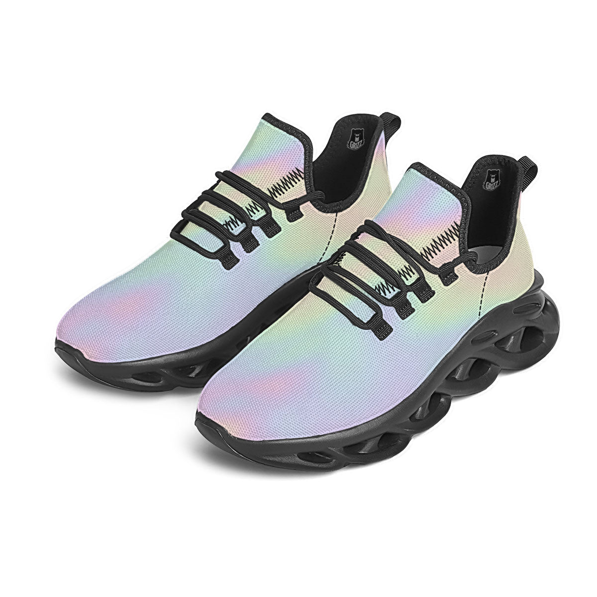 Acid Melt Pastel Print Black Running Shoes-grizzshop