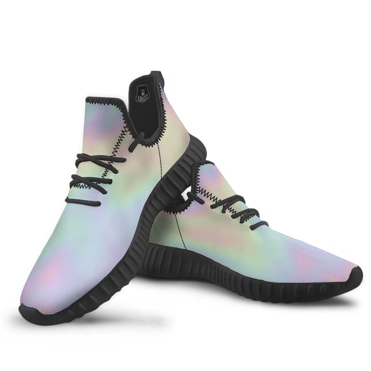 Acid Melt Pastel Print Black Walking Shoes-grizzshop