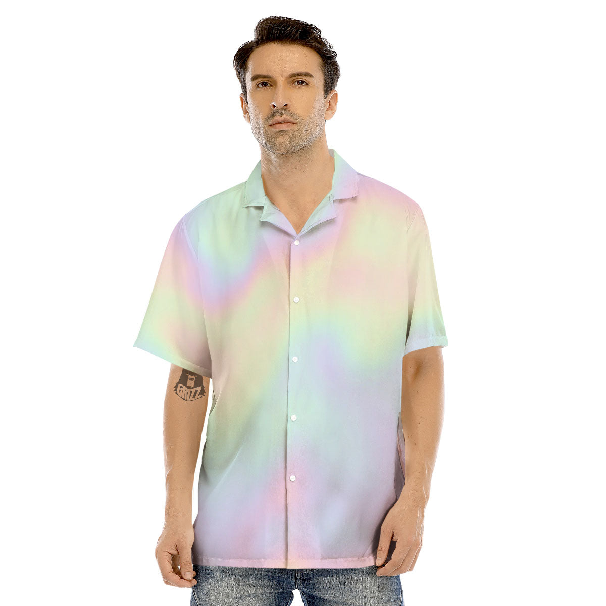 Acid Melt Pastel Print Men's Hawaiian Shirt-grizzshop