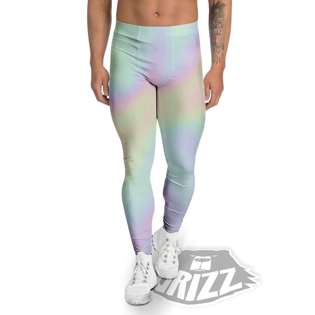 Acid Melt Pastel Print Men's Leggings-grizzshop