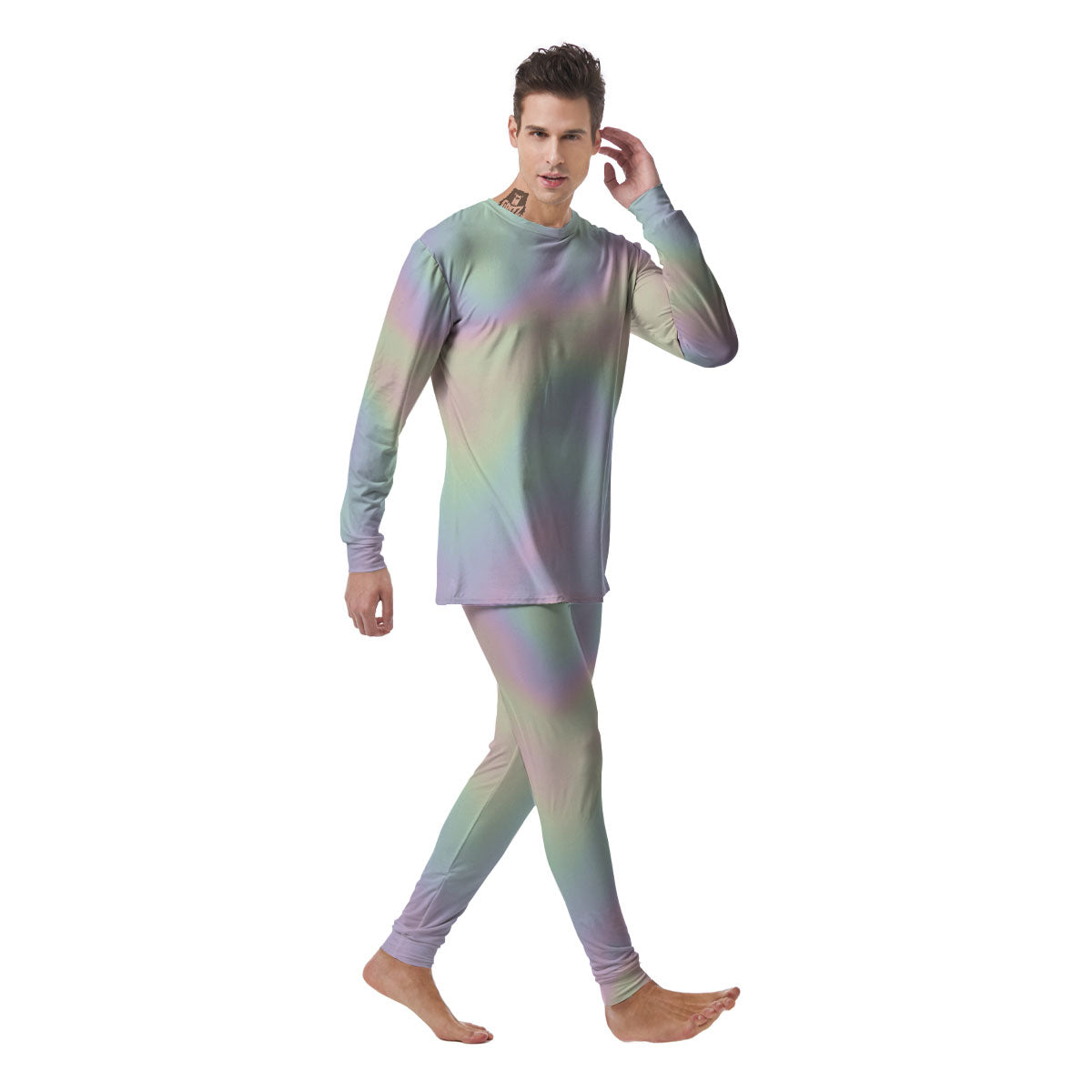 Acid Melt Pastel Print Men's Pajamas-grizzshop