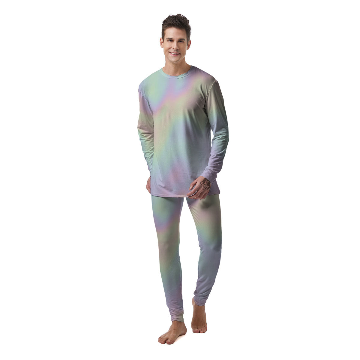 Acid Melt Pastel Print Men's Pajamas-grizzshop