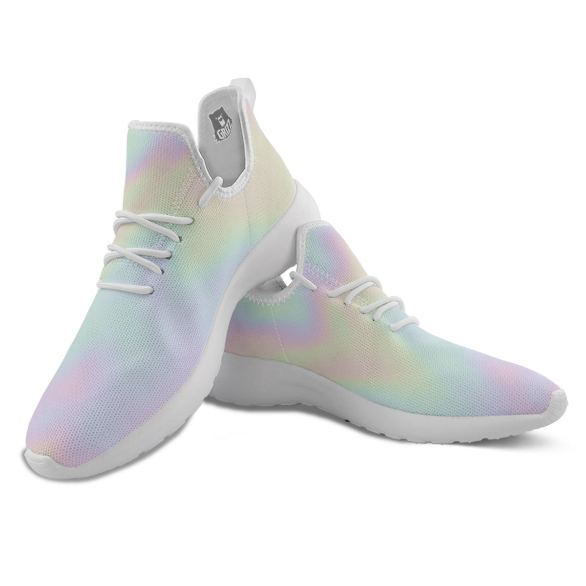 Acid Melt Pastel Print White Athletic Shoes-grizzshop