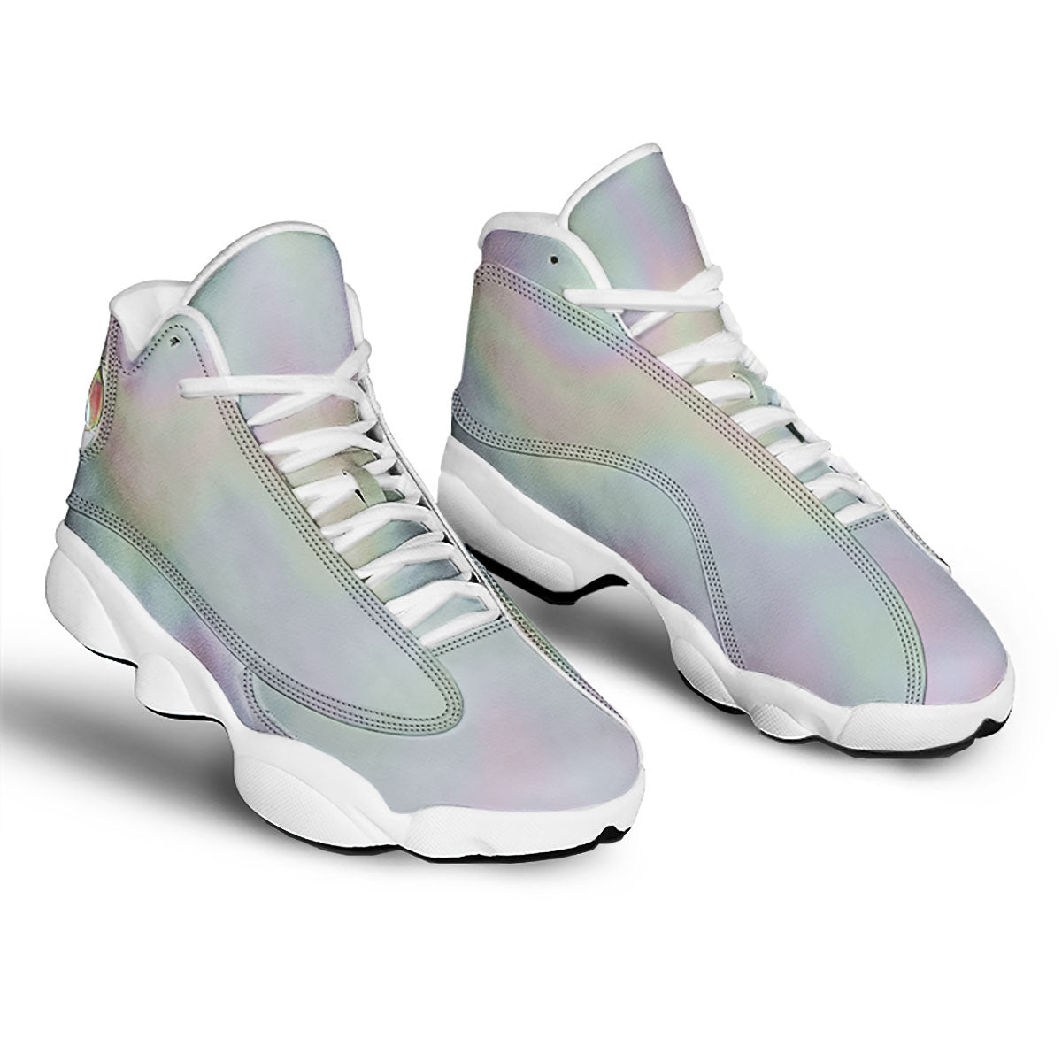 Acid Melt Pastel Print White Basketball Shoes-grizzshop