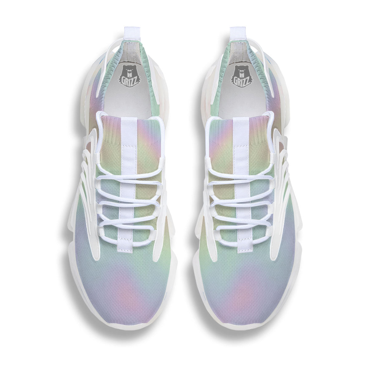 Acid Melt Pastel Print White Gym Shoes-grizzshop