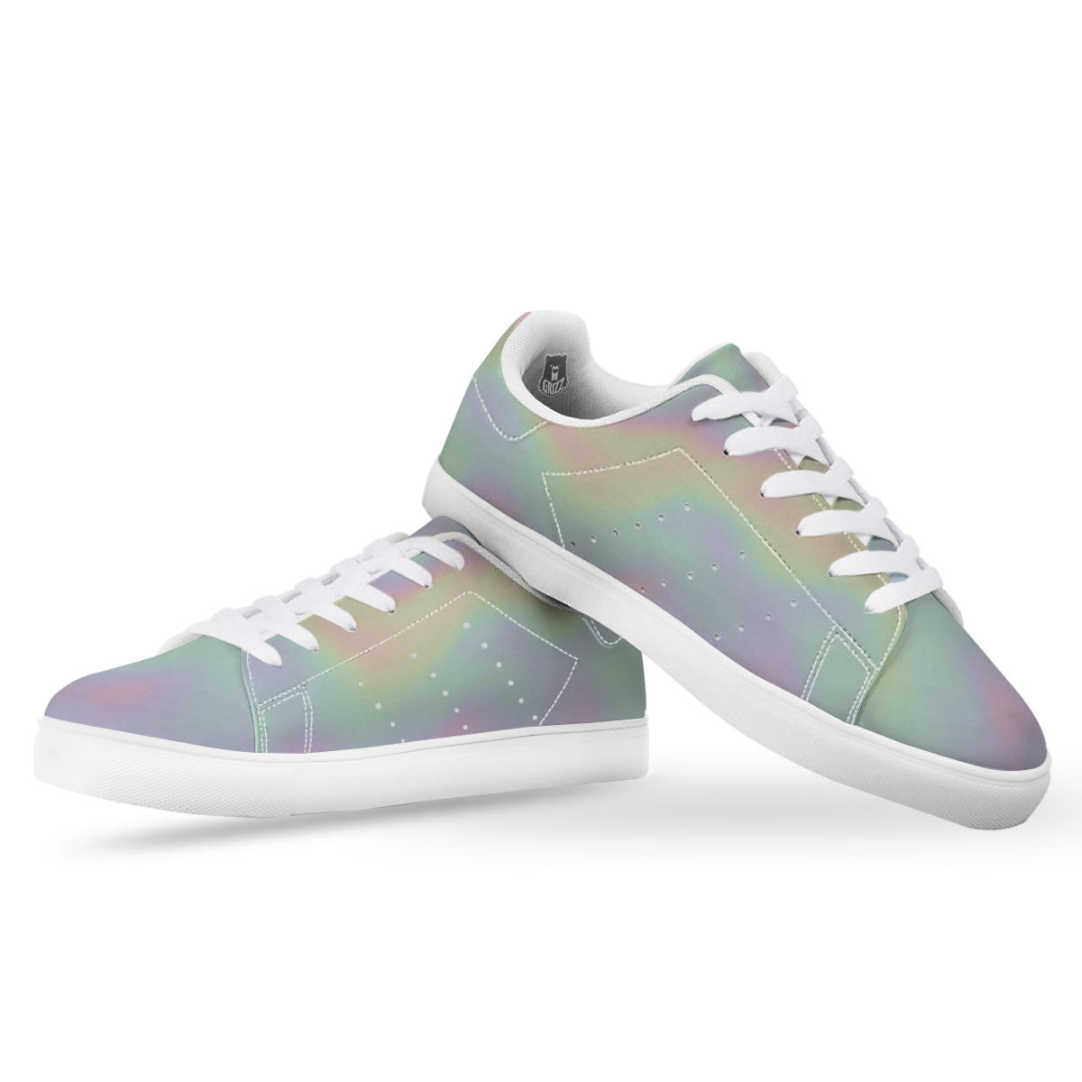 Acid Melt Pastel Print White Low Top Sneakers-grizzshop