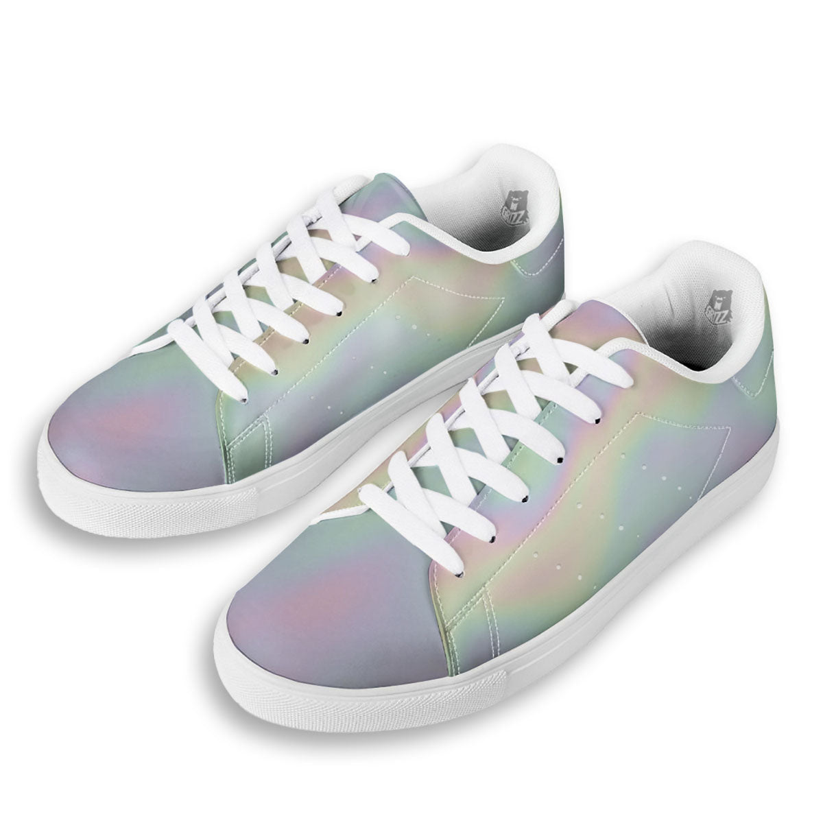 Acid Melt Pastel Print White Low Top Sneakers-grizzshop